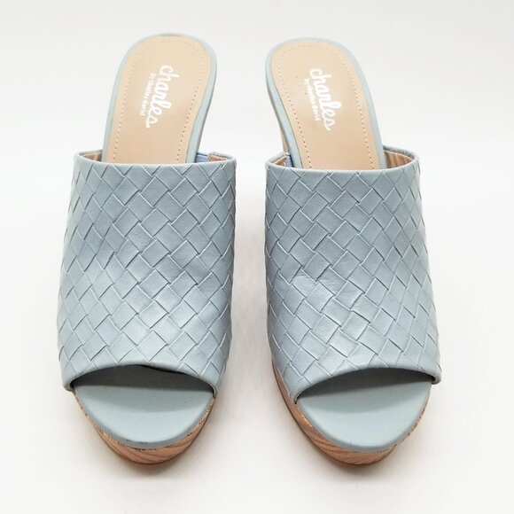 Charles By Charles David Launder Wedge Sandals Weave Textured Size 6M Light Blue - Picture 2 of 16